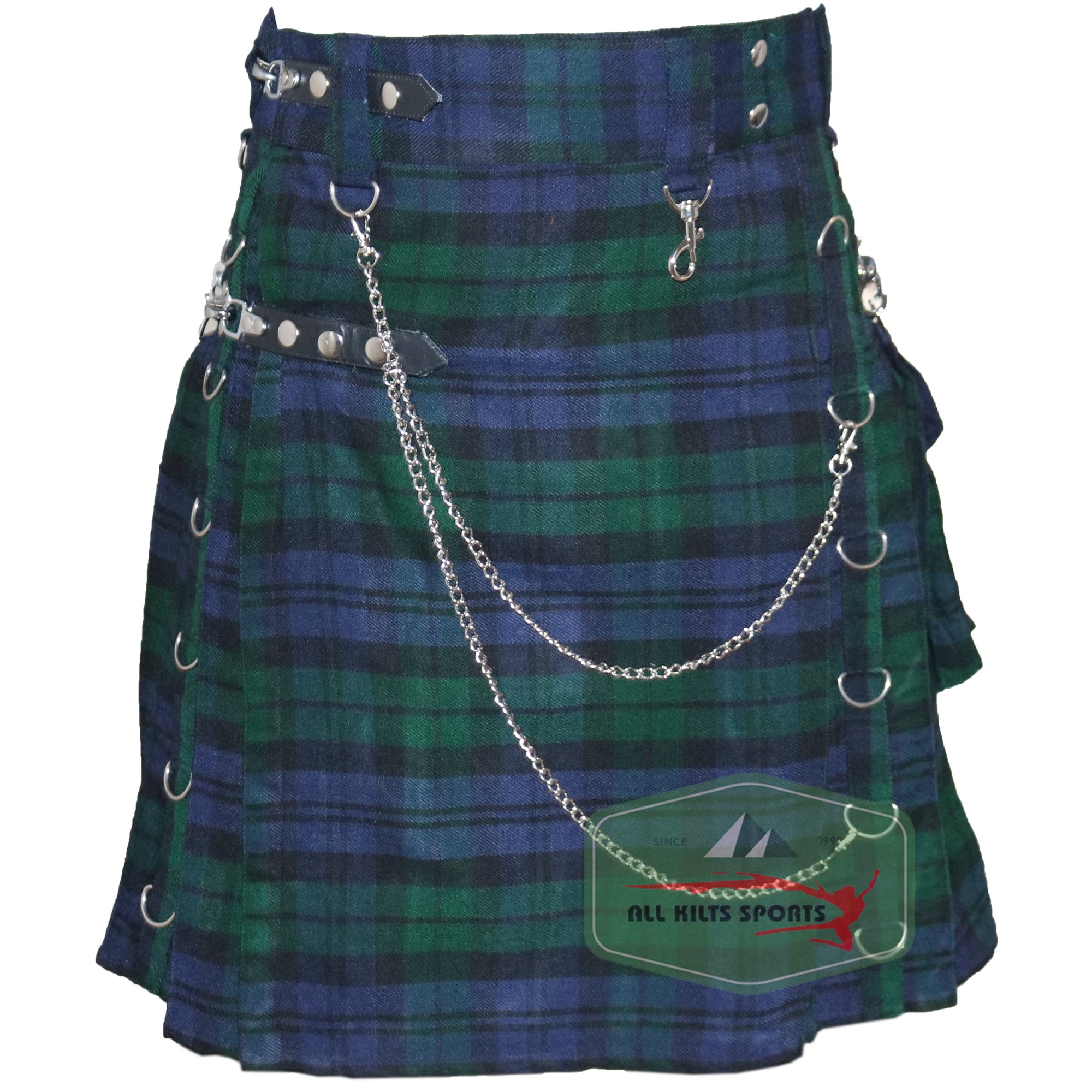 Black Watch Tartan 16Oz Wedding Utility Kilt with Detachable Pockets – Comes in Different Tartans