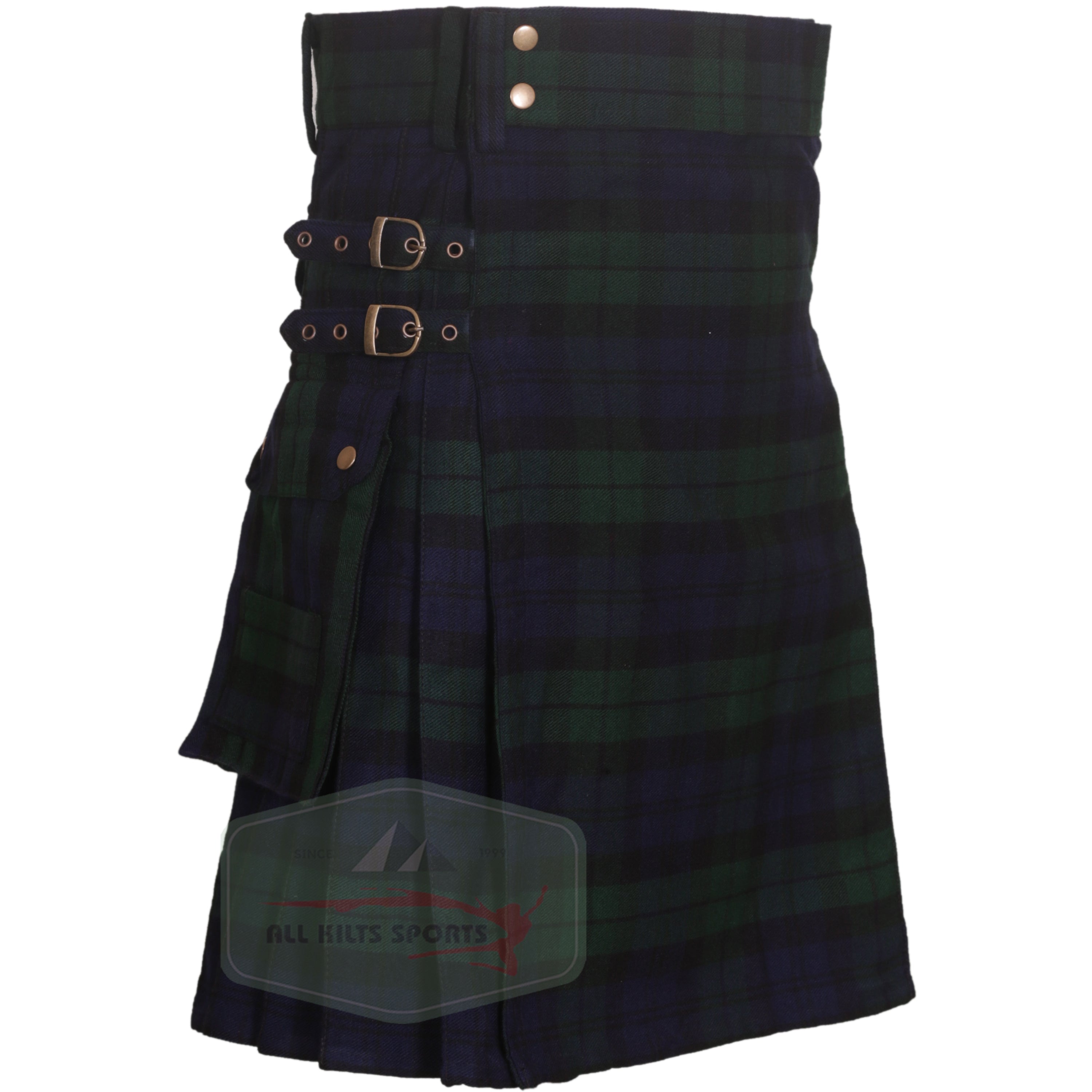 Black Watch Premium Tartan Utility Kilt – Durable 16oz Acrylic Wool, Multiple Tartans Available