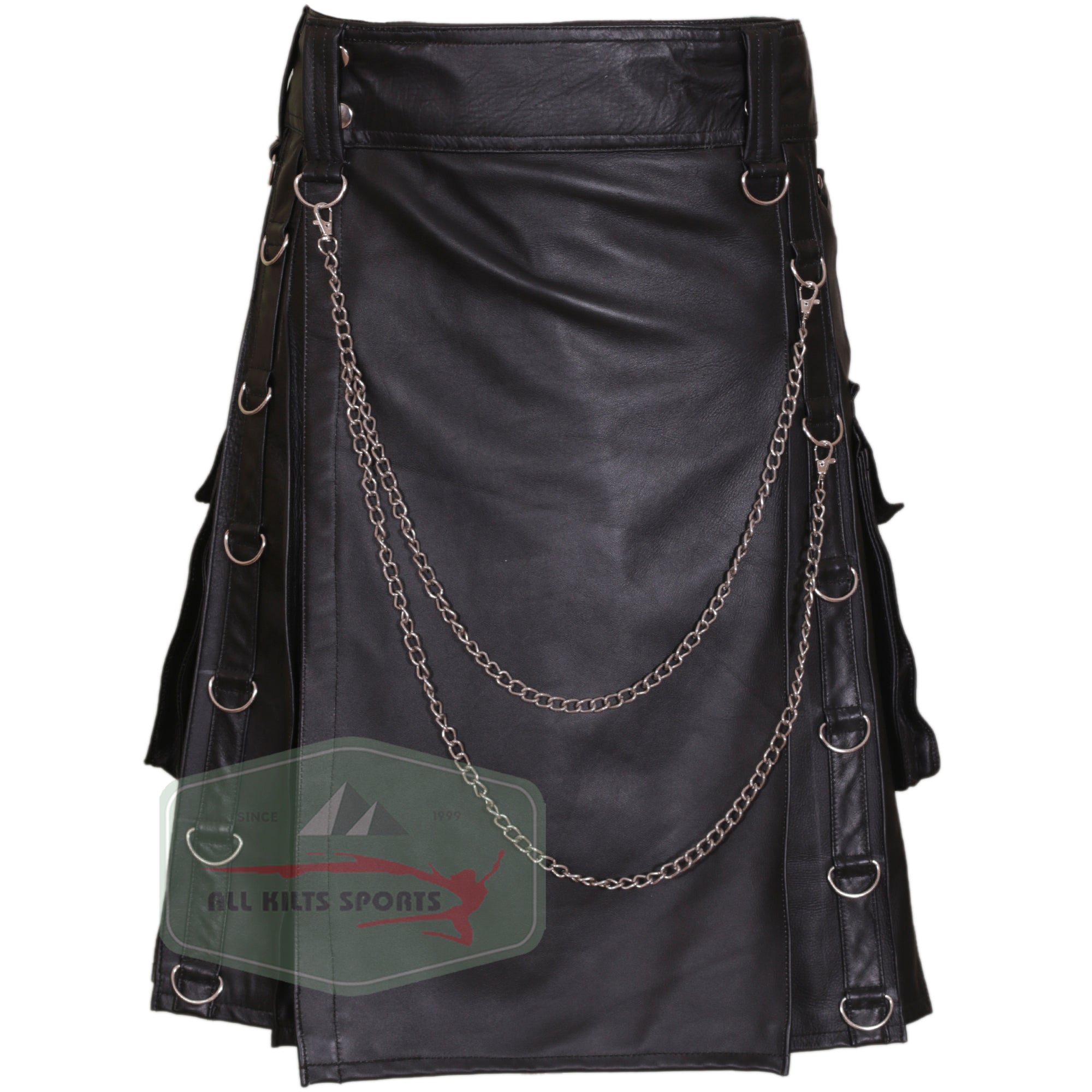 Unique Black Gothic Kilt: Stylish Leather Fashion for Any Occasion