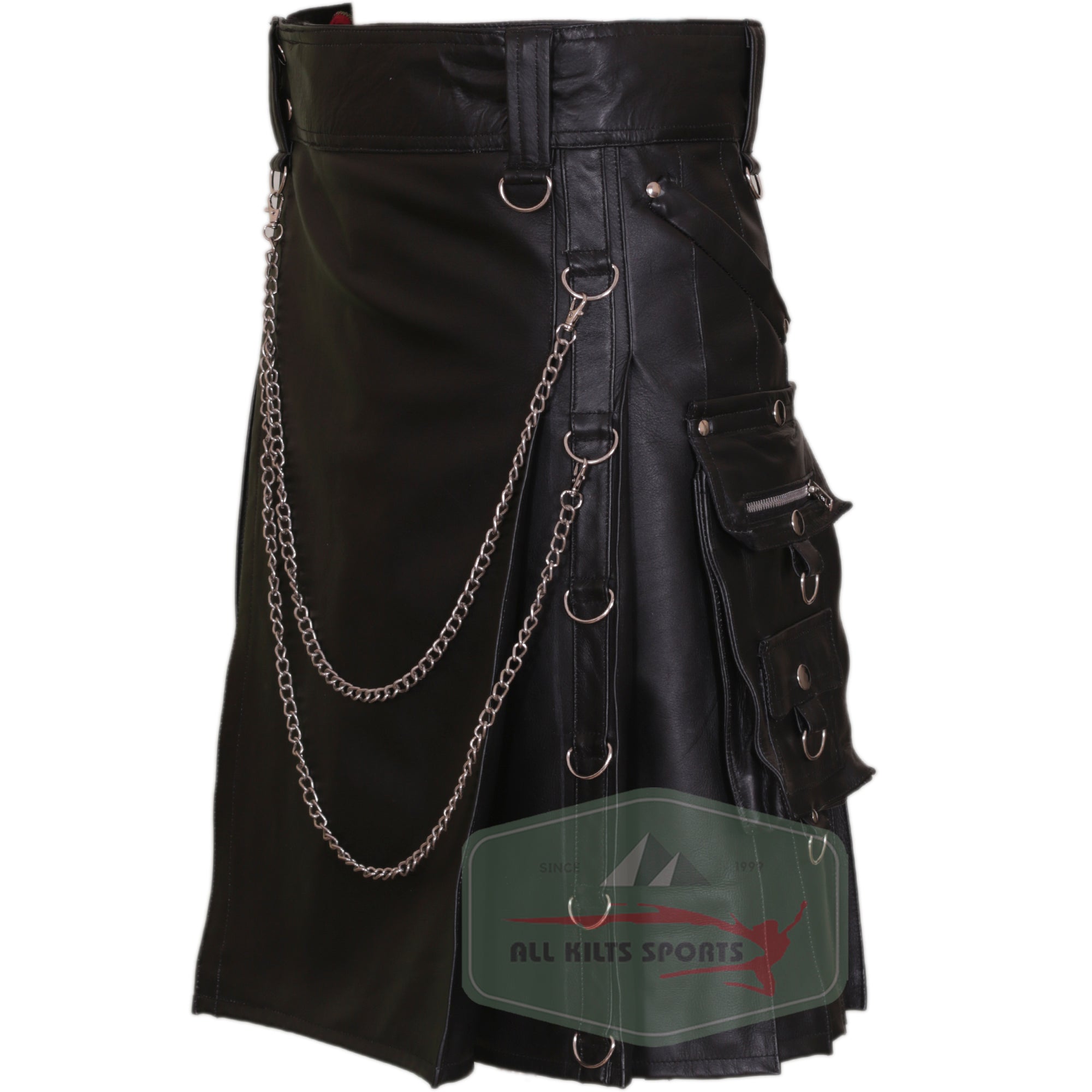 Unique Black Gothic Kilt: Stylish Leather Fashion for Any Occasion