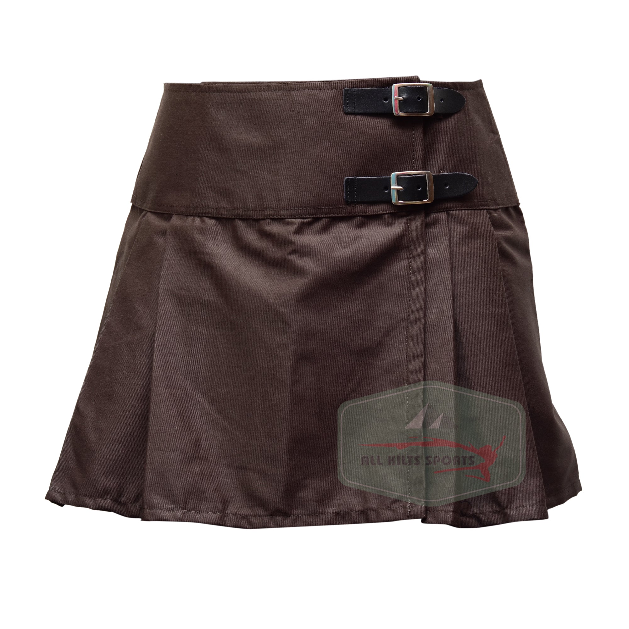 Chocolate Brown Women's Kilt/Skirt – 100% Cotton, Leather, and Tartan Options