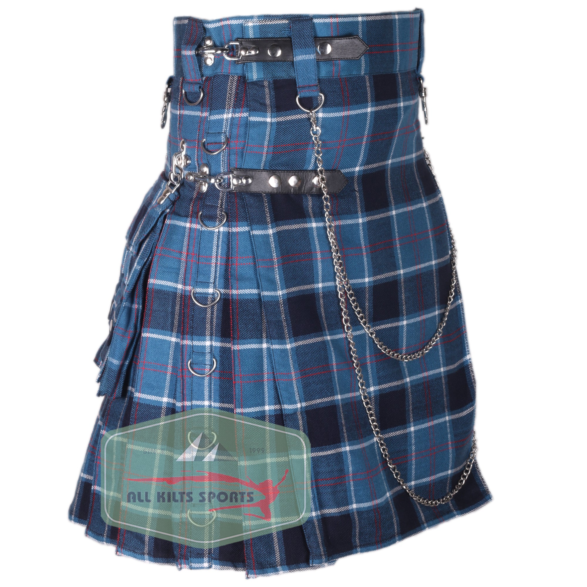 US Navy Tartan 16Oz Wedding Utility Kilt with Detachable Pockets – Comes in Different Tartans