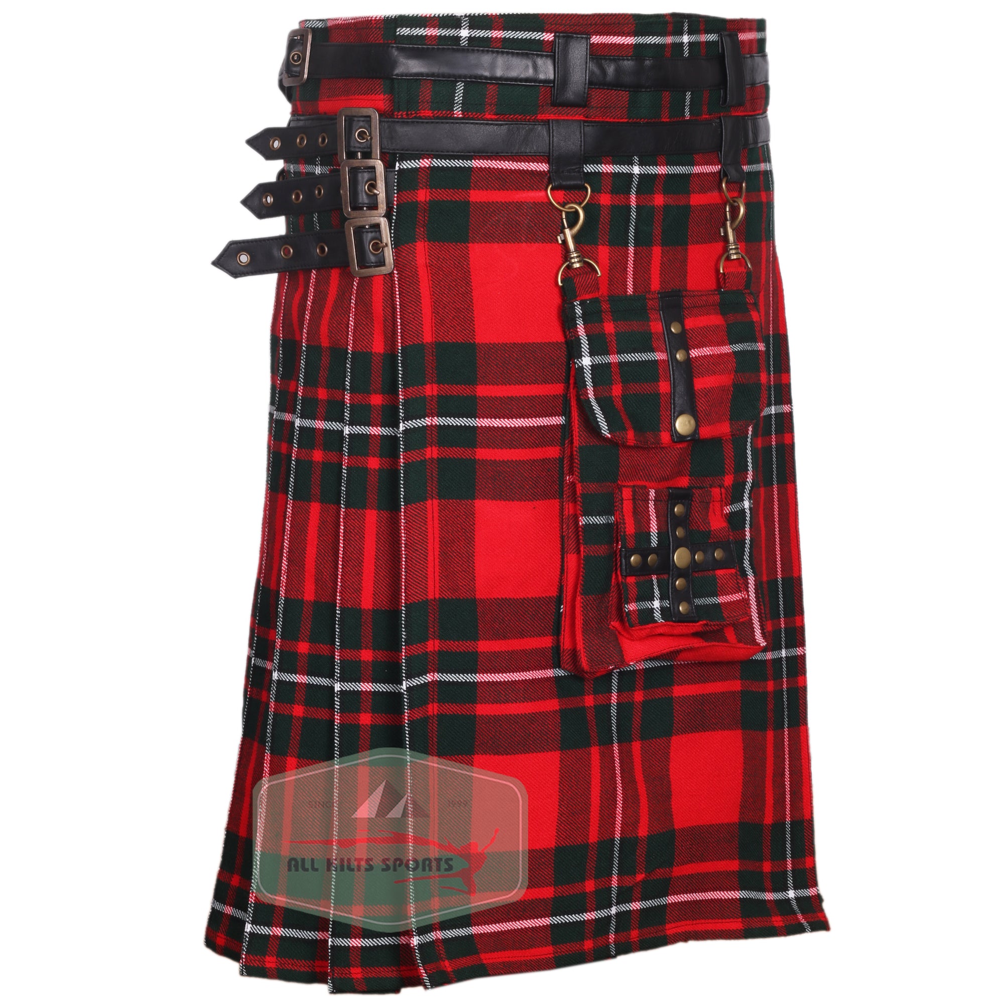 Premium MacGregor tartan Modern Utility Kilt with Detachable Pocket – Available in Different Tartans