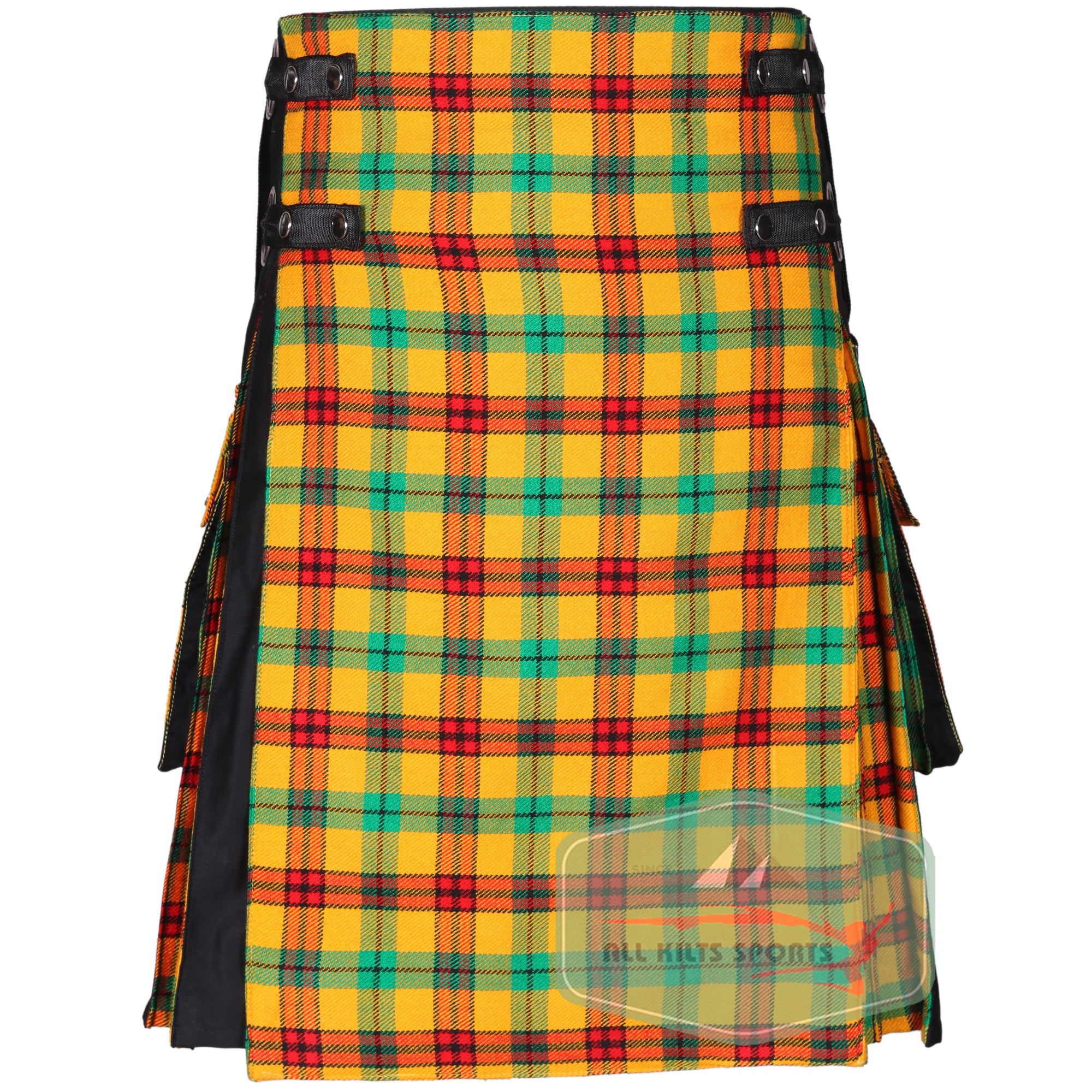 Black Utility Kilt with McDuck Tartan Detailing