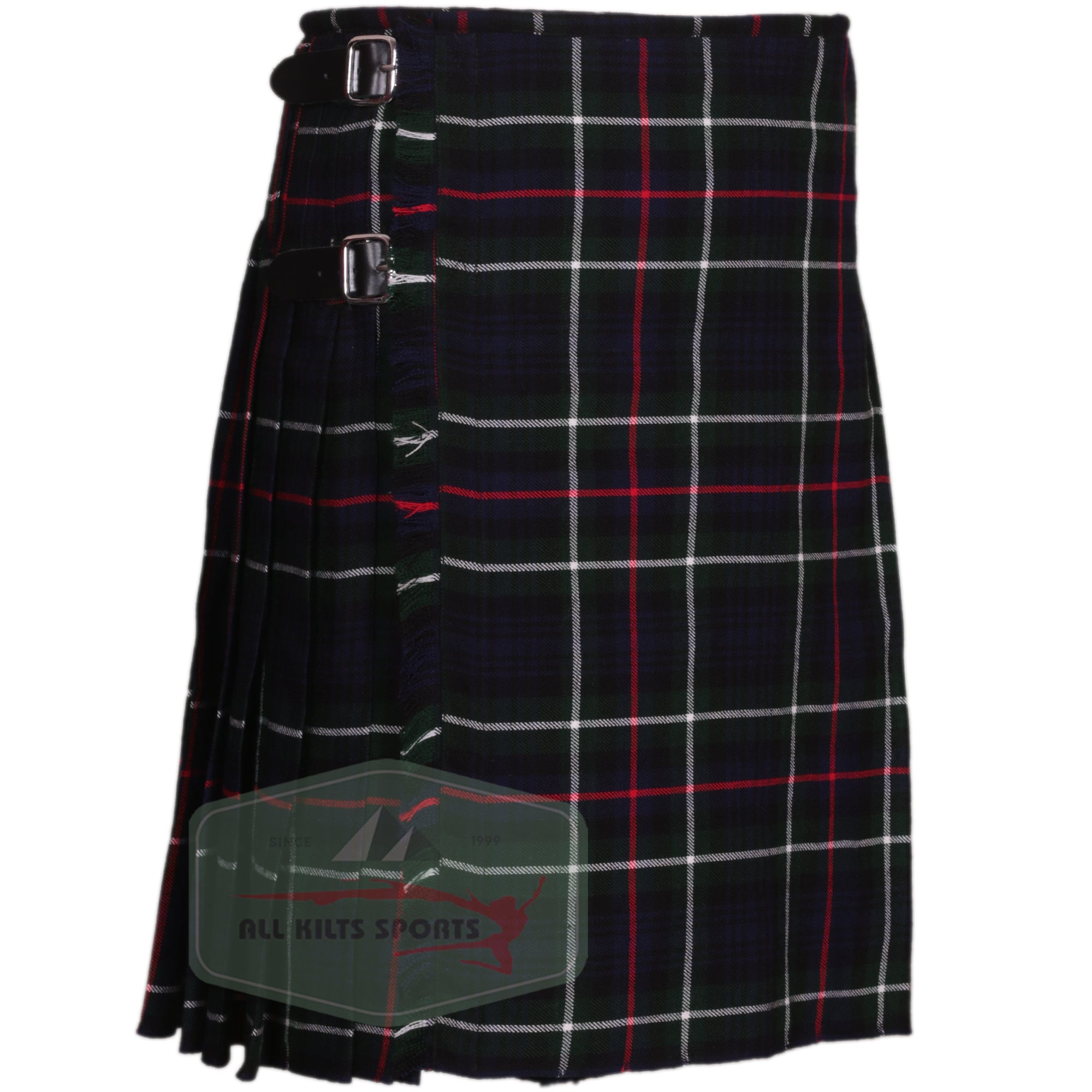 Traditional Mackenzie 8 And 5 Yards Kilt with Flashes and Kilt Pin - Available in Various Colors