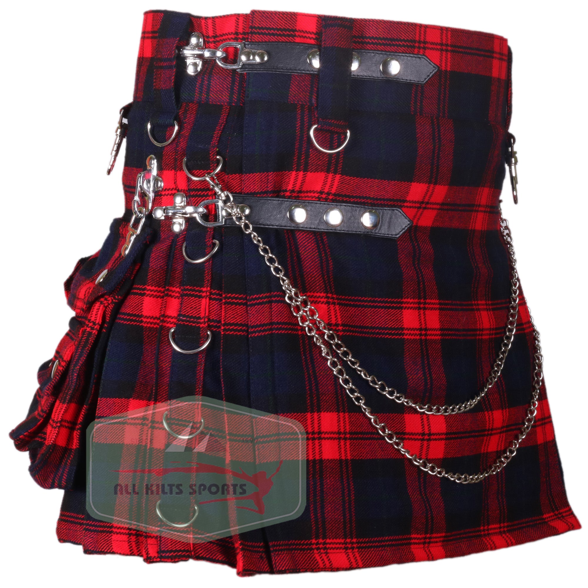 MacLachlan Tartan Women's Stud Kilt with Two Detachable Pockets - Available in Various Tartans