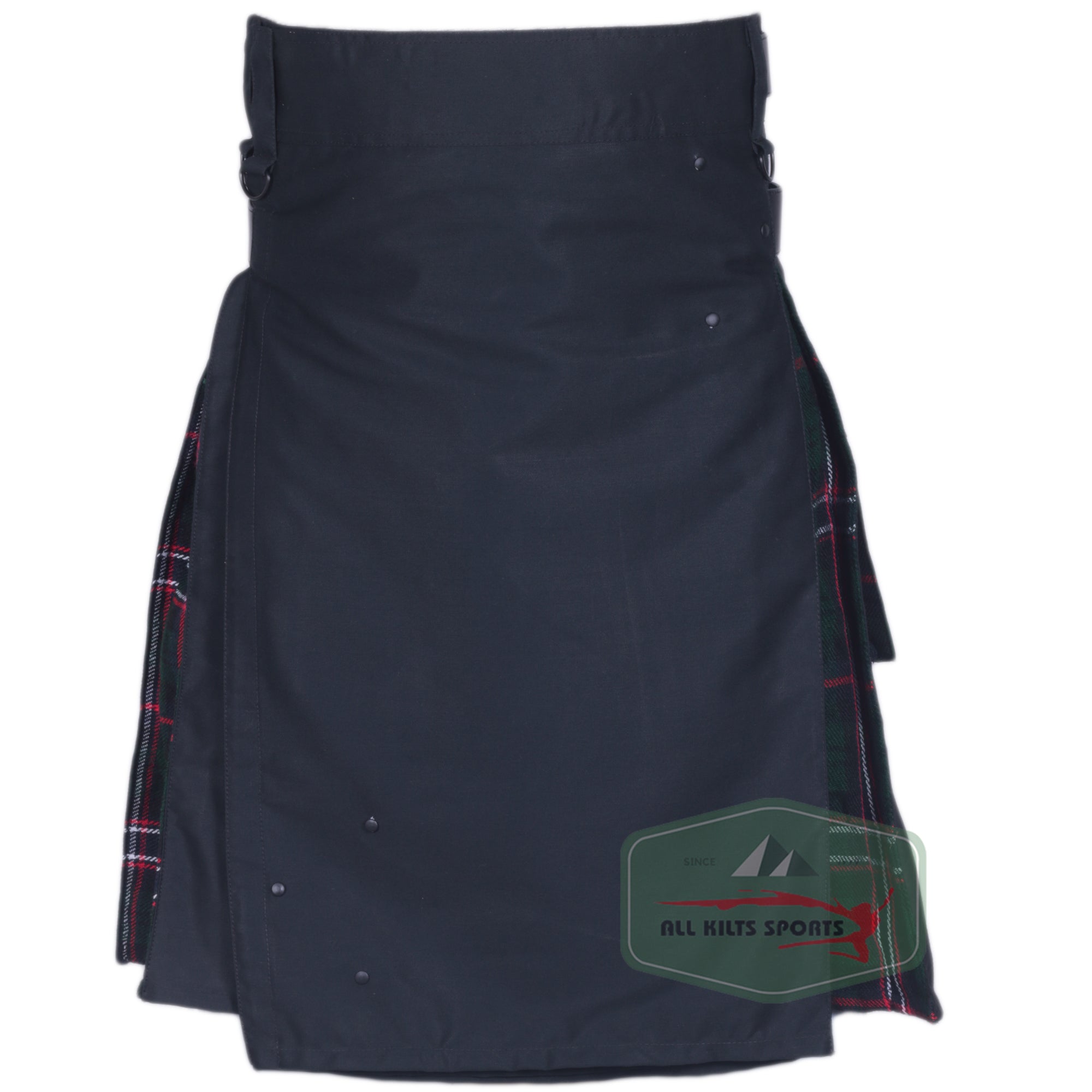 Modern Black & Scottish National Hybrid Utility Kilt for Men