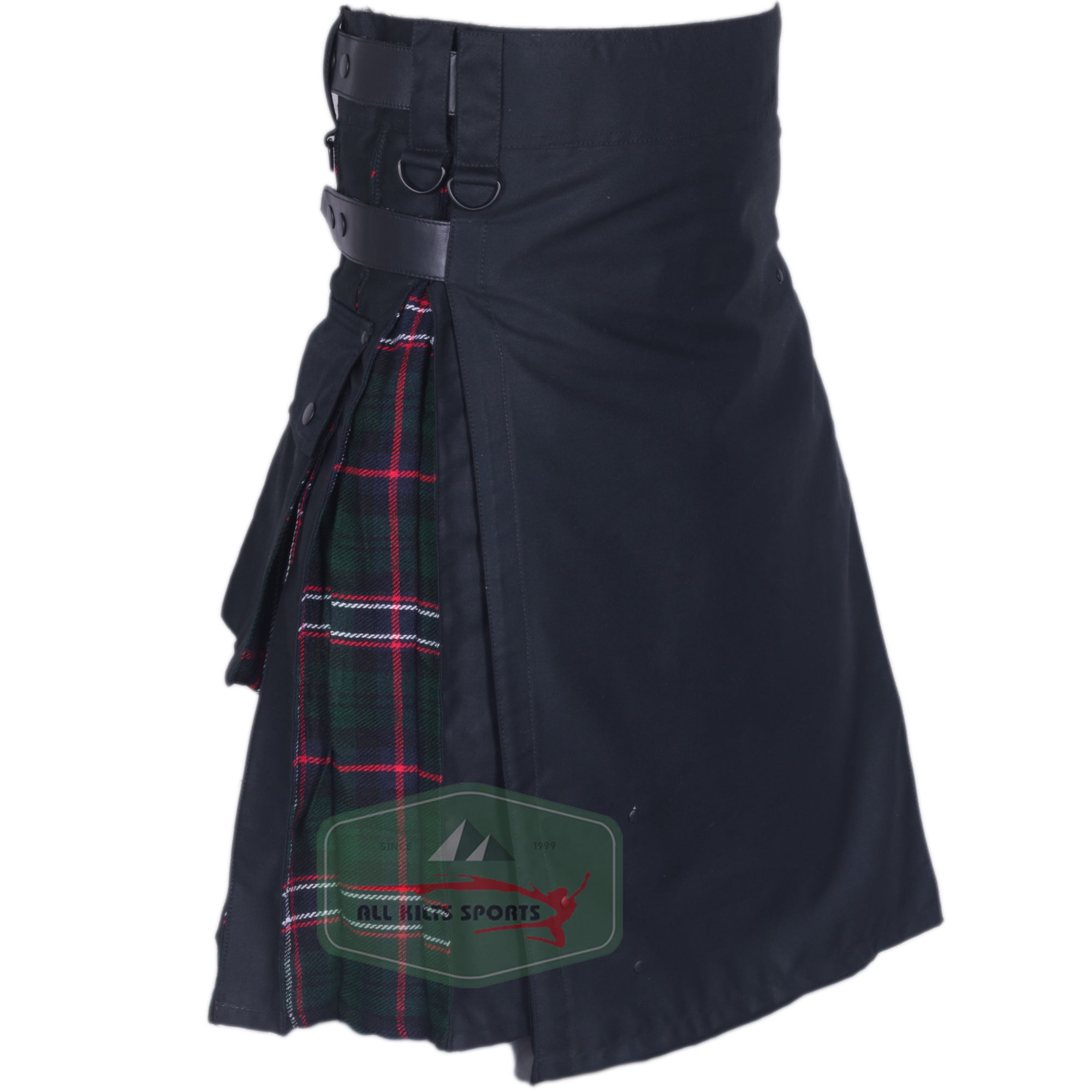 Modern Black & Scottish National Hybrid Utility Kilt for Men