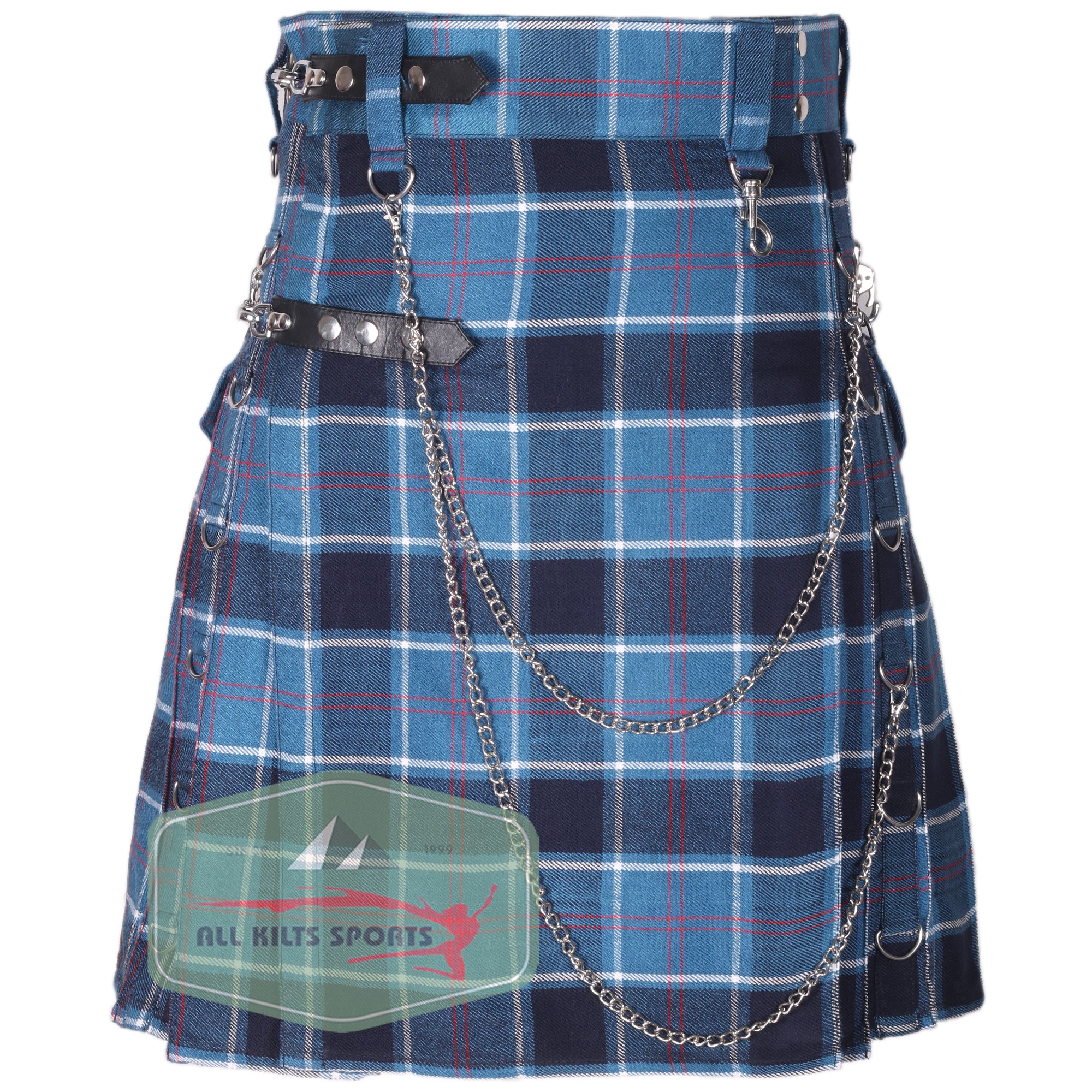 US Navy Tartan 16Oz Wedding Utility Kilt with Detachable Pockets – Comes in Different Tartans