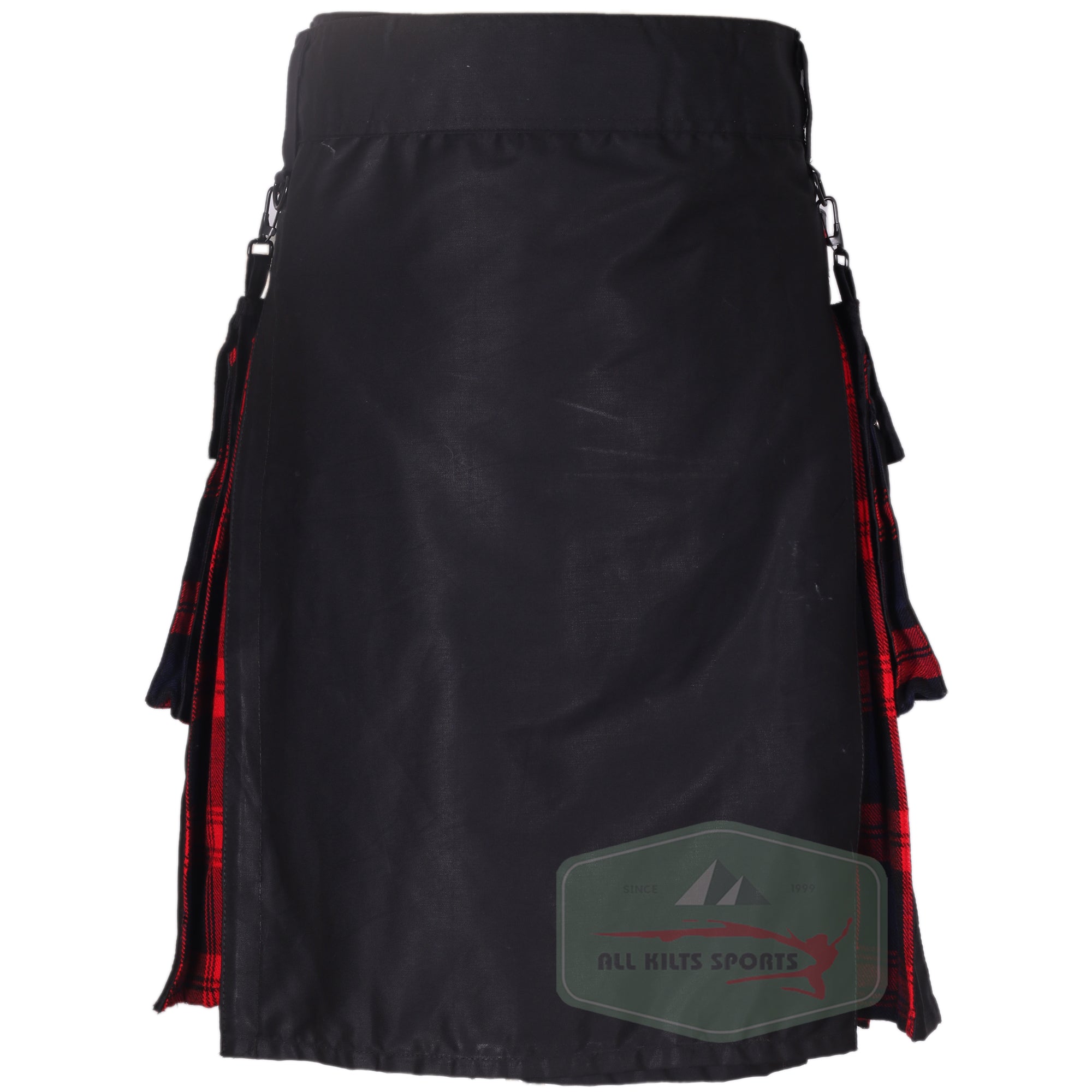 Black and MacLachlan Stylish Hybrid Kilt with Detachable Pockets