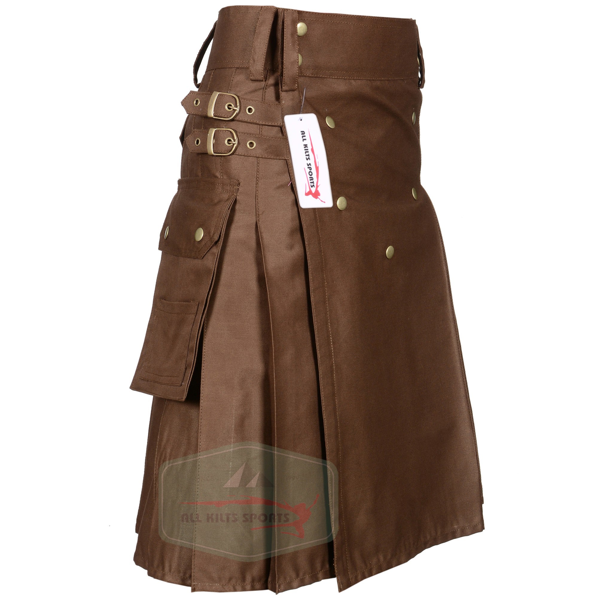 Chocolate Brown 5 Button Utility Kilt – Custom Made for Perfect Fit