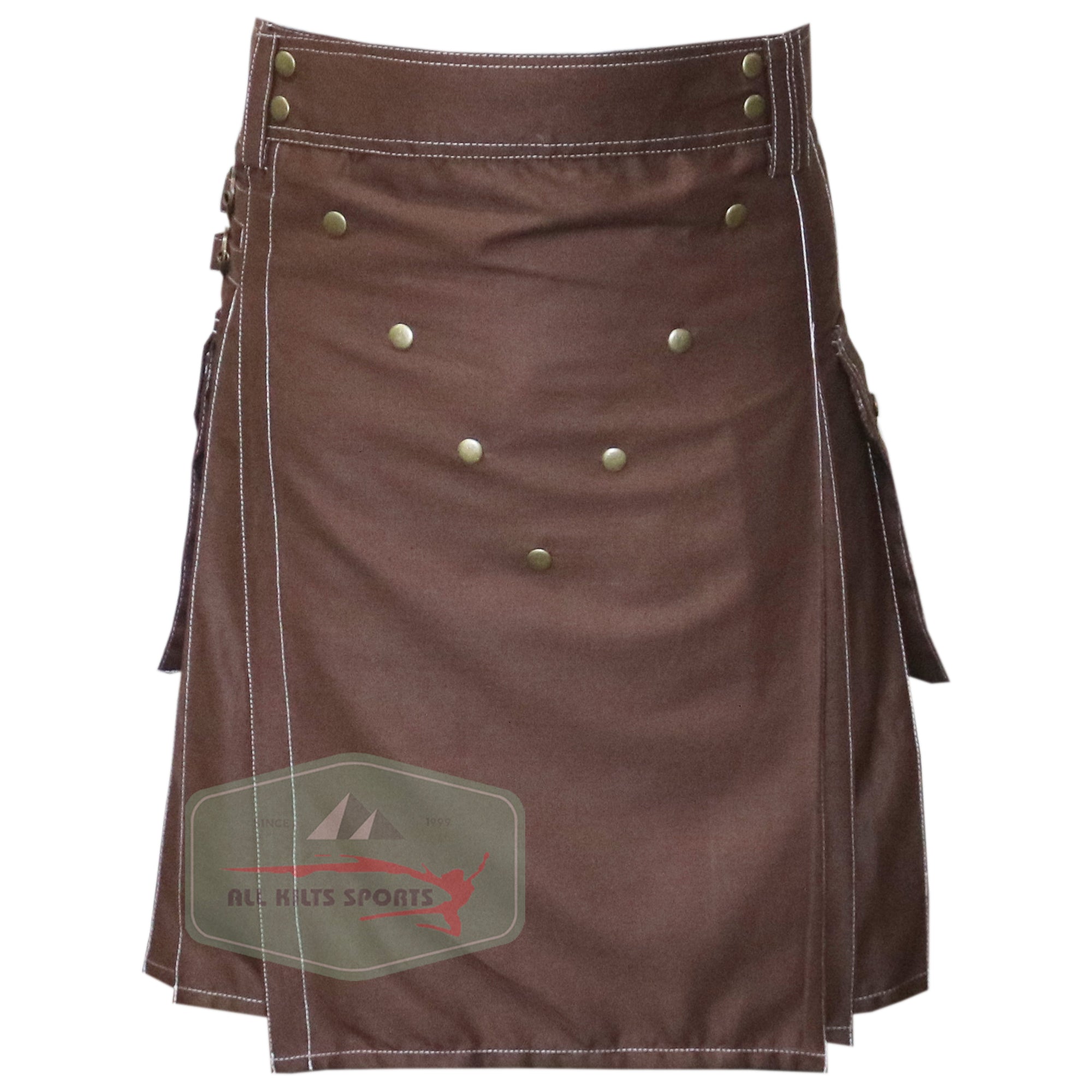 Chocolate Brown Fashion Utility Kilt for Men - Stylish & Functional