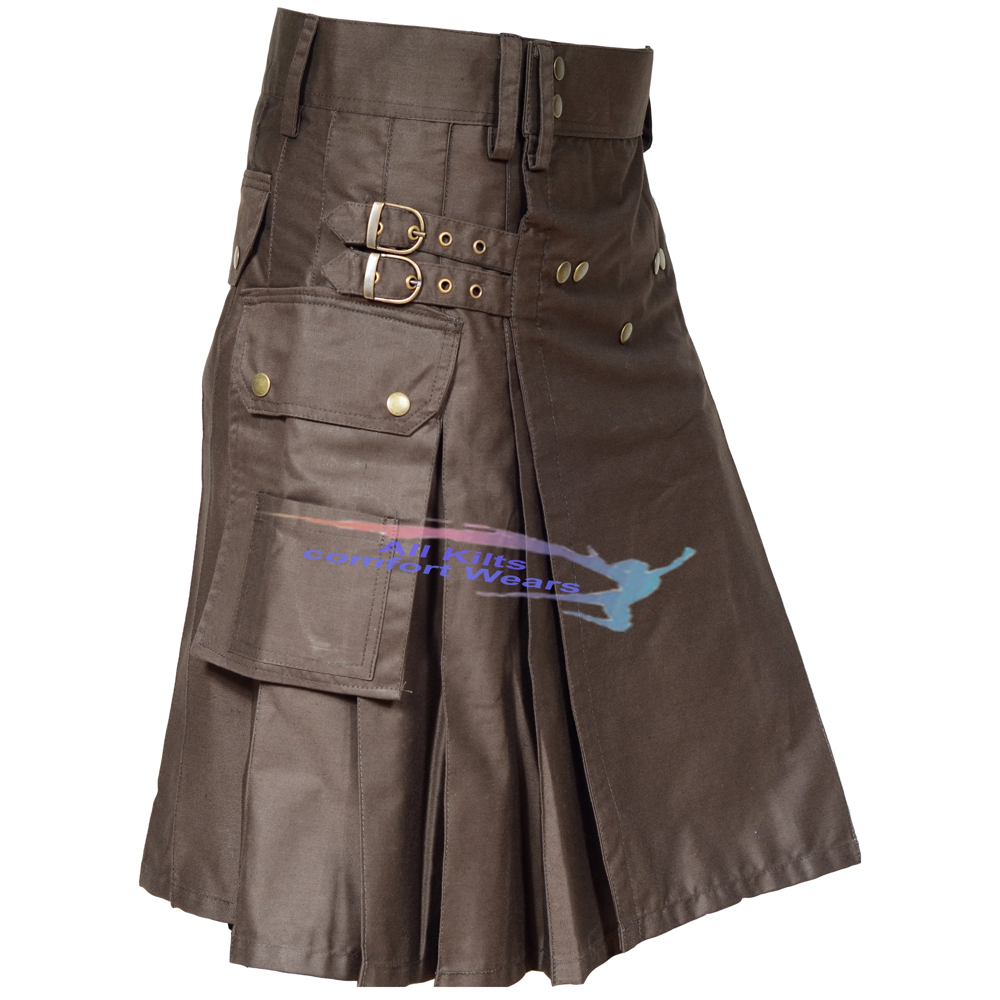 Stylish Chocolate Brown Wedding Utility Kilt for Men – Elegant & Durable