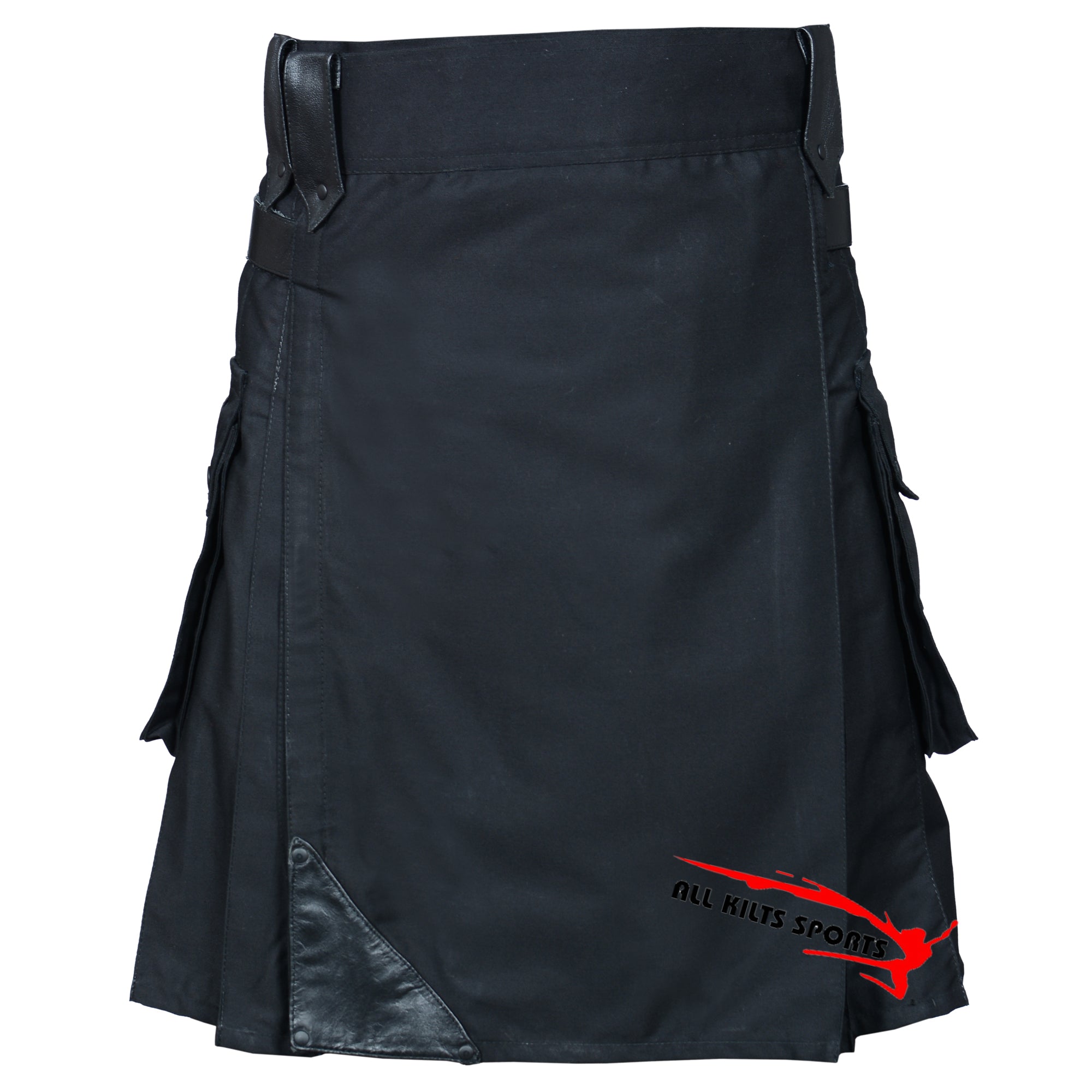 Black Leather Utility Kilt – Perfect Blend of Style, Function, and Comfort