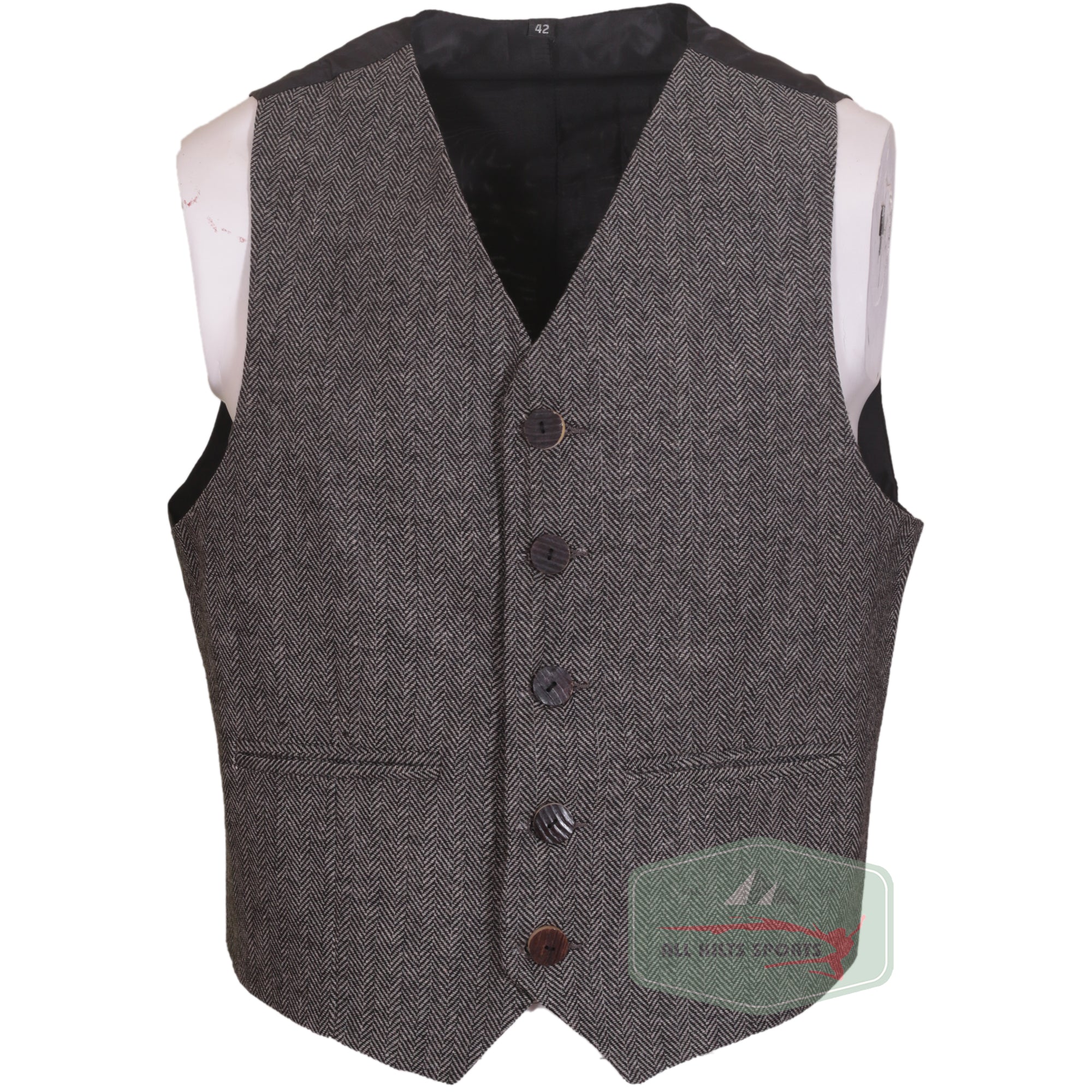 Grey Tweed Wool Argyle Kilt Jacket with 5 Button Waistcoat - Unique Stag Horn Buttons, Stylish Design, Customizable Fit