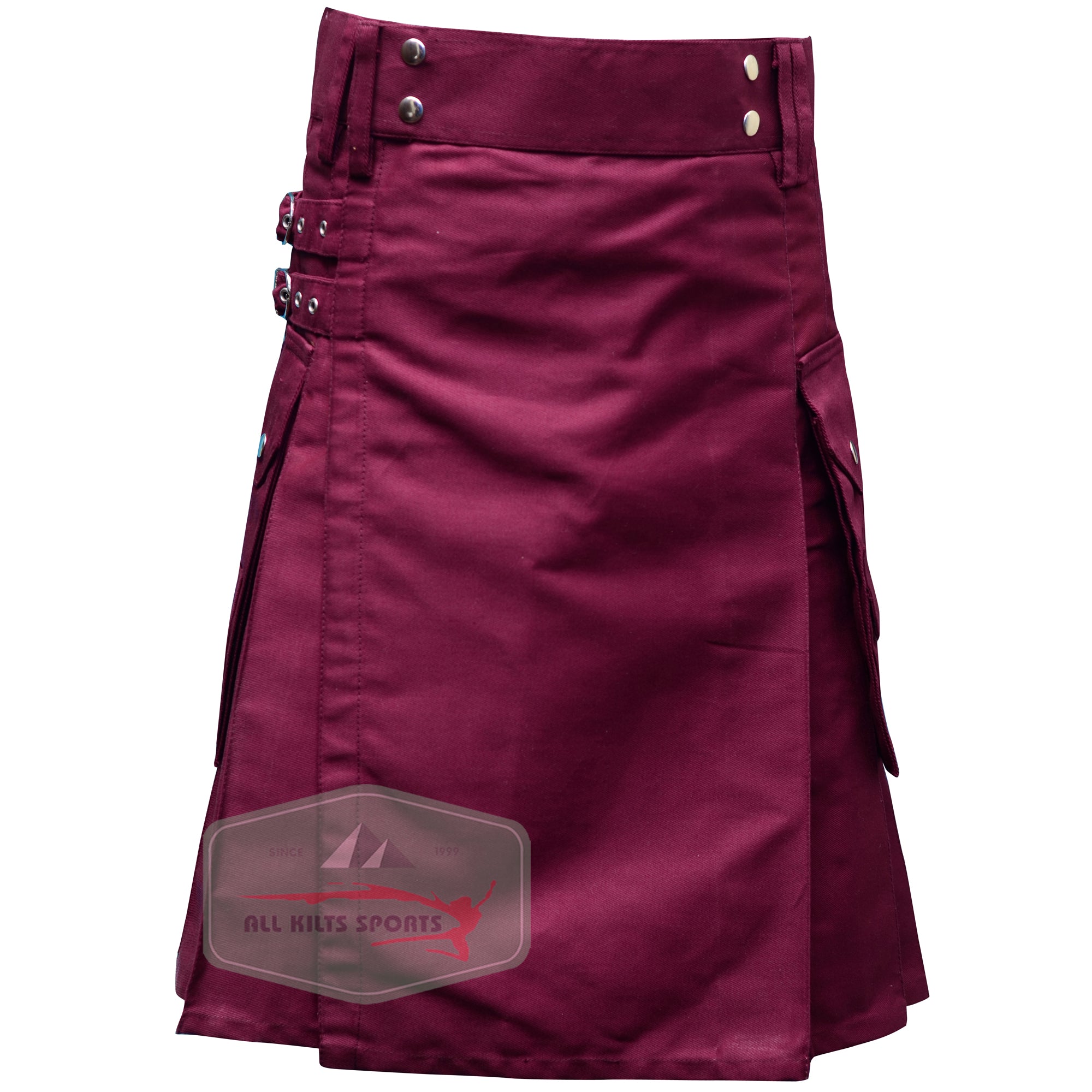 Maroon Utility Kilt for Active Men - Stylish & Functional