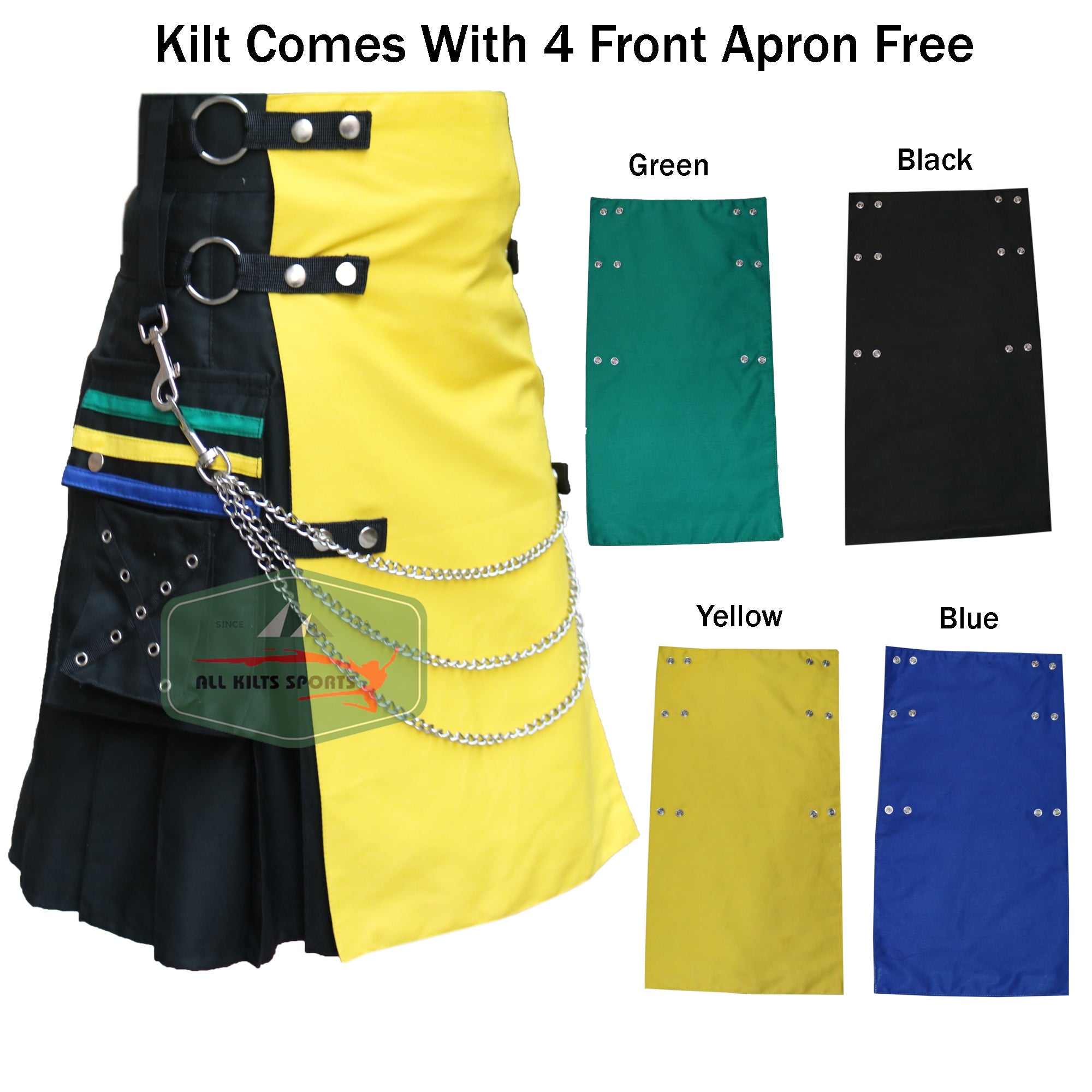 Modern Fashion Utility Kilt with 4 Front Apron Free – Versatile & Stylish