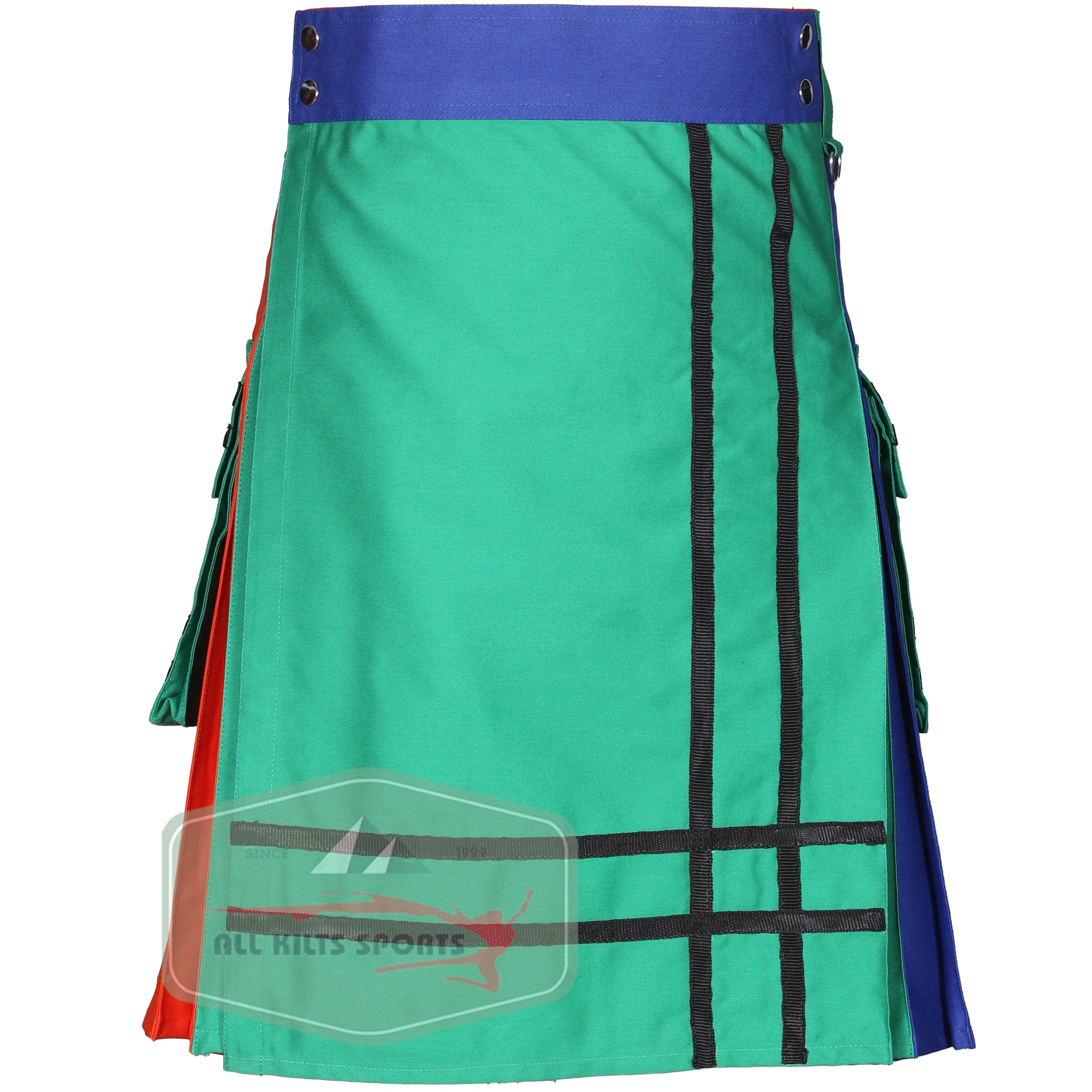 Custom Multi-Color Kilt with Storage Pockets - 100% Cotton