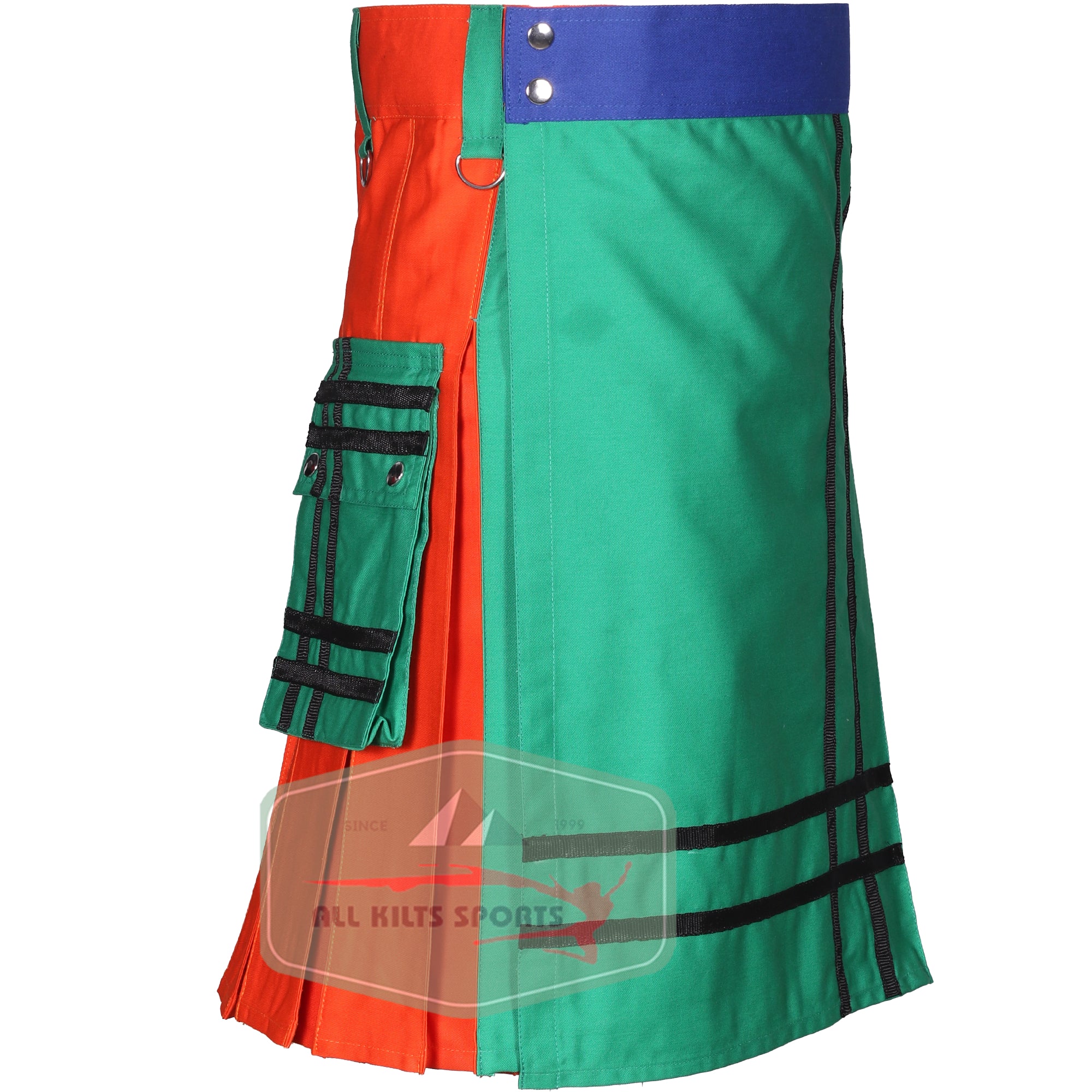 Custom Multi-Color Kilt with Storage Pockets - 100% Cotton