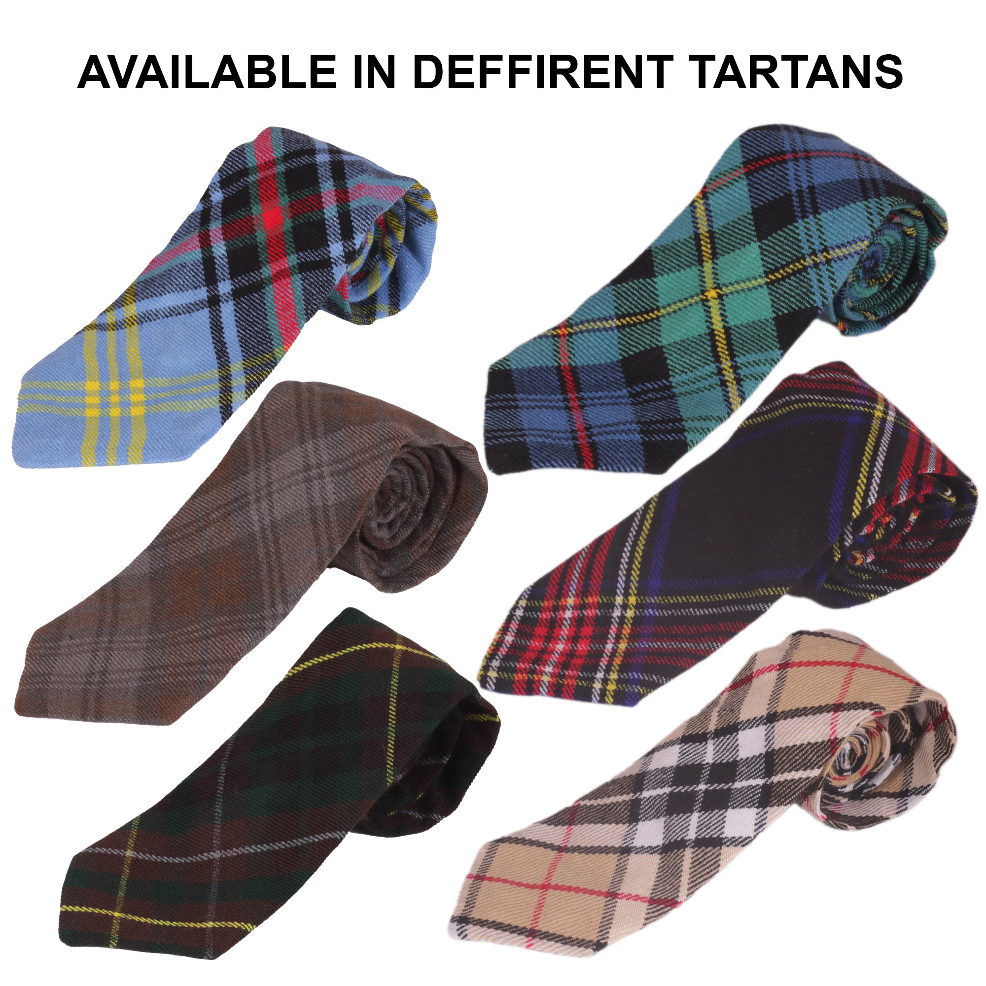 Tartan Necktie - 3.5" Wide, 62" Long in Various Tartans