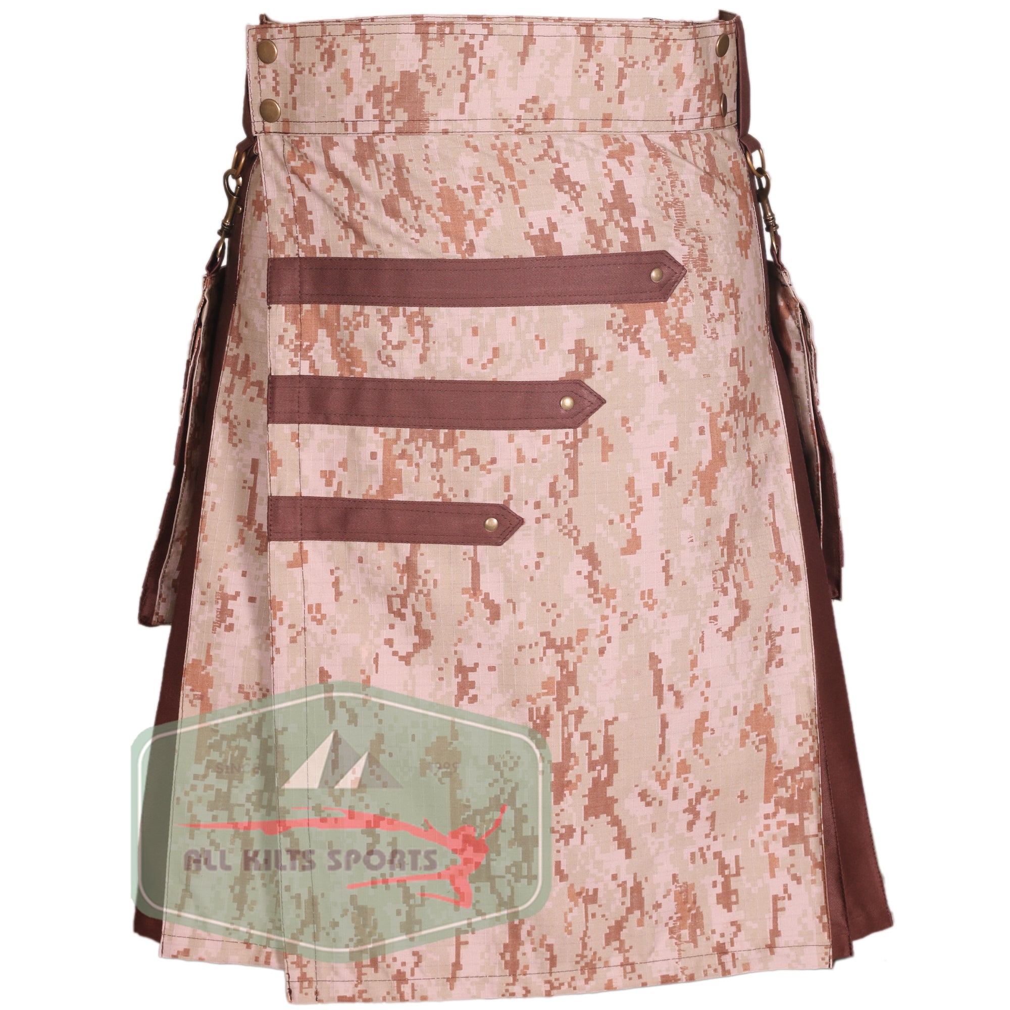 Hybrid Digital Camo Kilt with Brown Accent – Tactical and Traditional Design