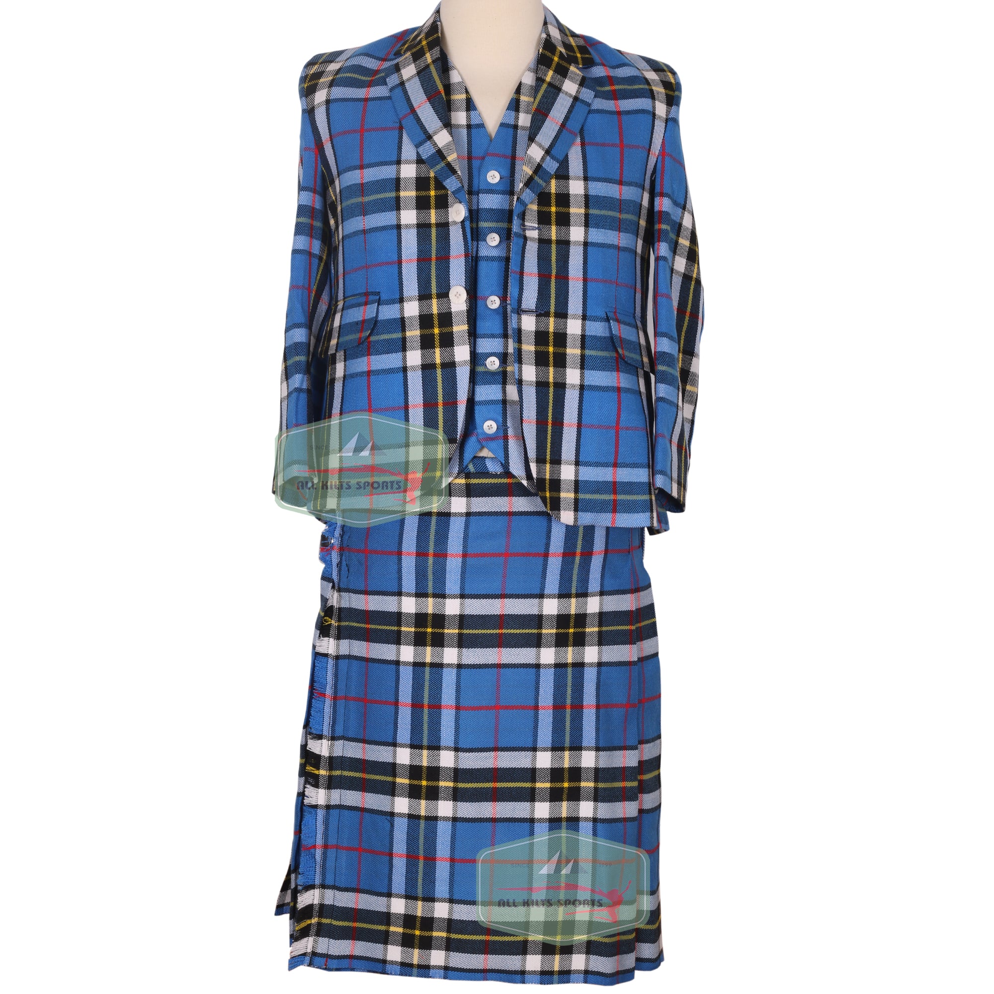 Scottish Traditional Thompson Dress Blue Modern Kilt Outfit for Women – Custom Made in Various Tartans